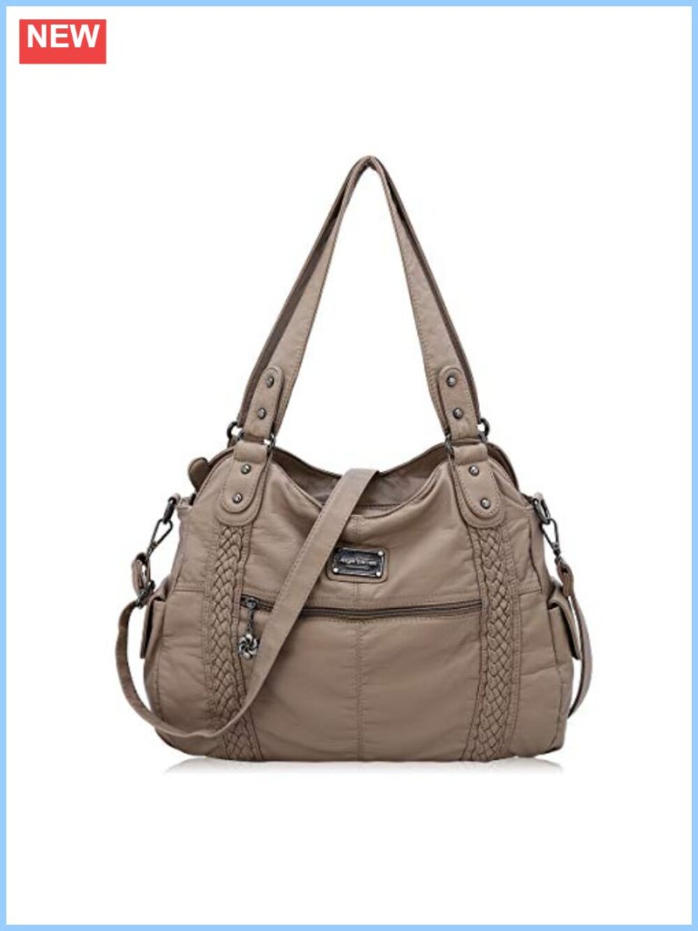 Soft PU Leather Hobo Shoulder Bag Large Crossbody Tote Purse